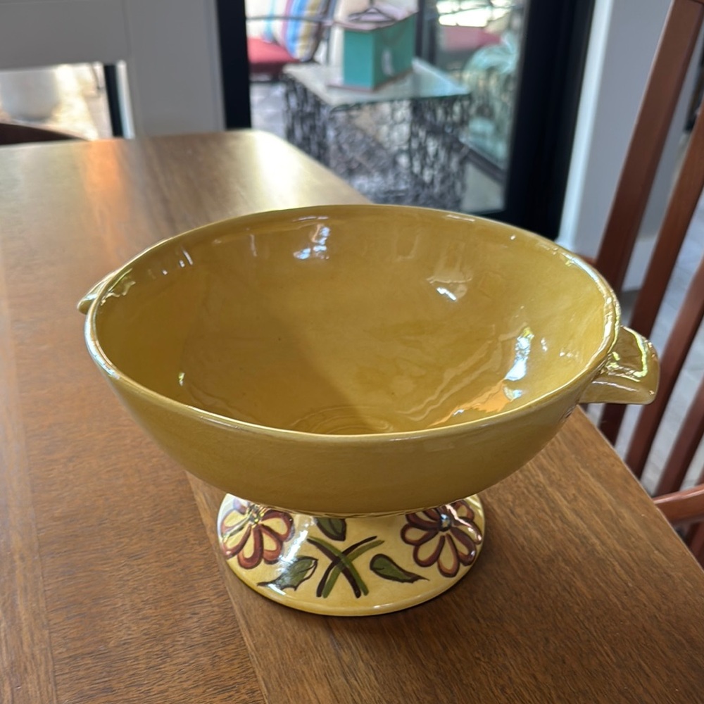 MCM Deforest California Pottery Bowl 9966 with Floral Base.